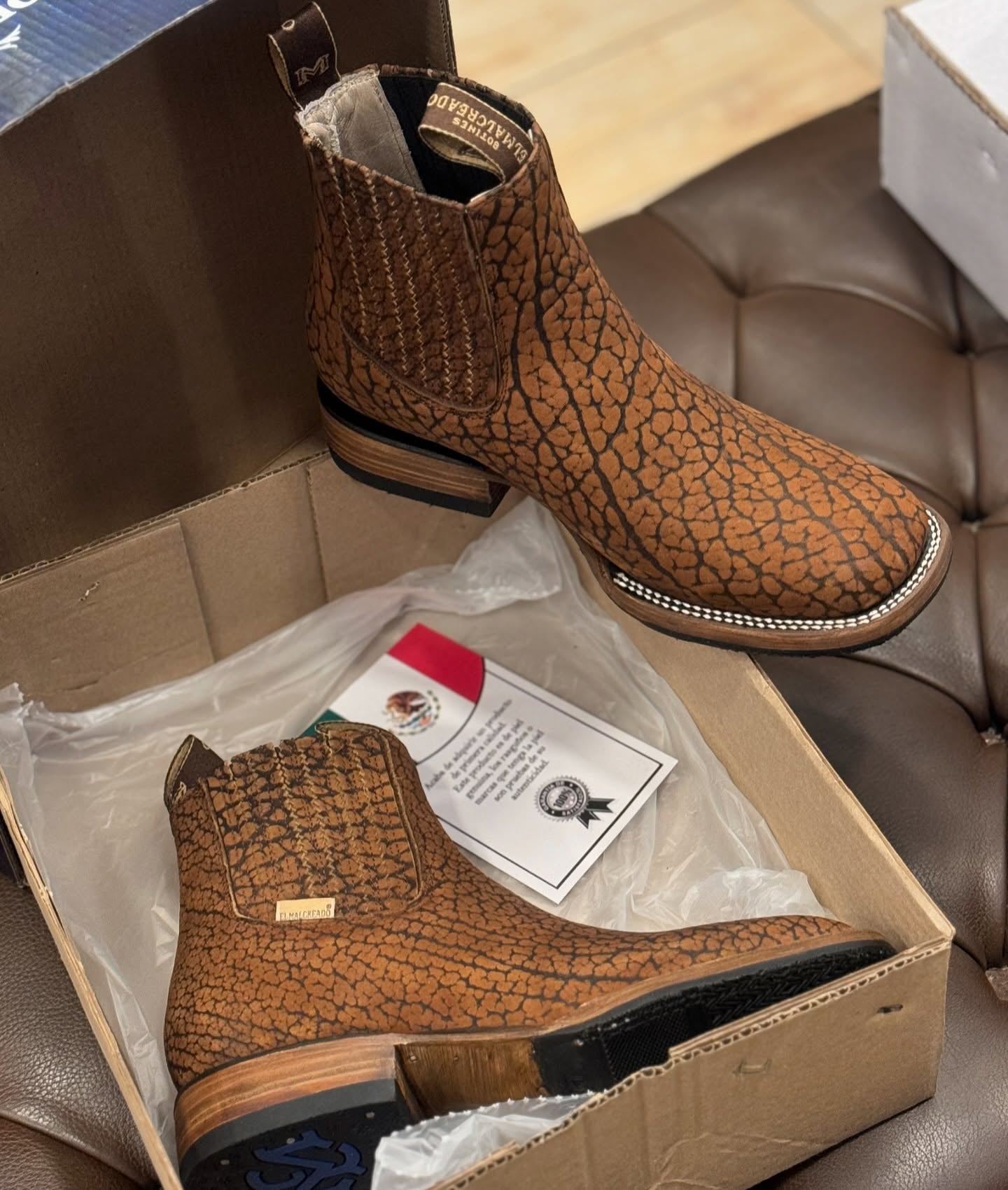 Italian Vintage Carved Cowboy Boots