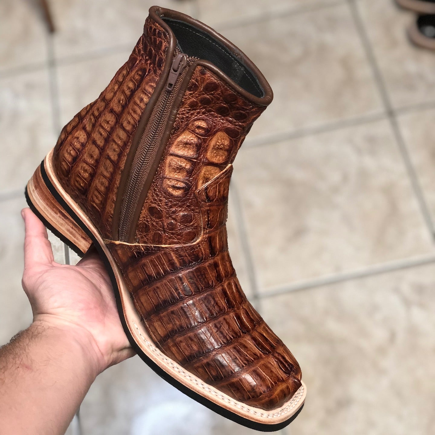 Italian Vintage Crocodile Boots