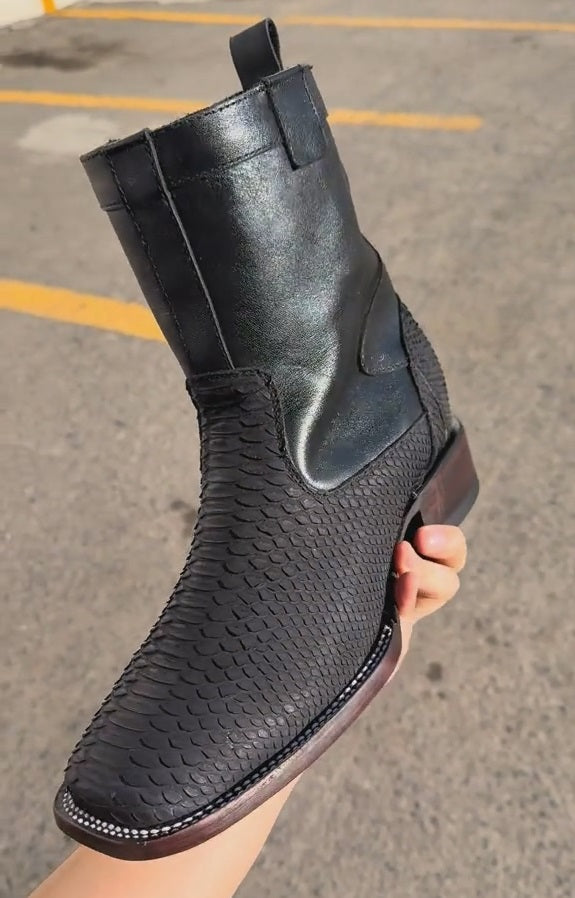 Italian Python Vintage Cowboy Boots