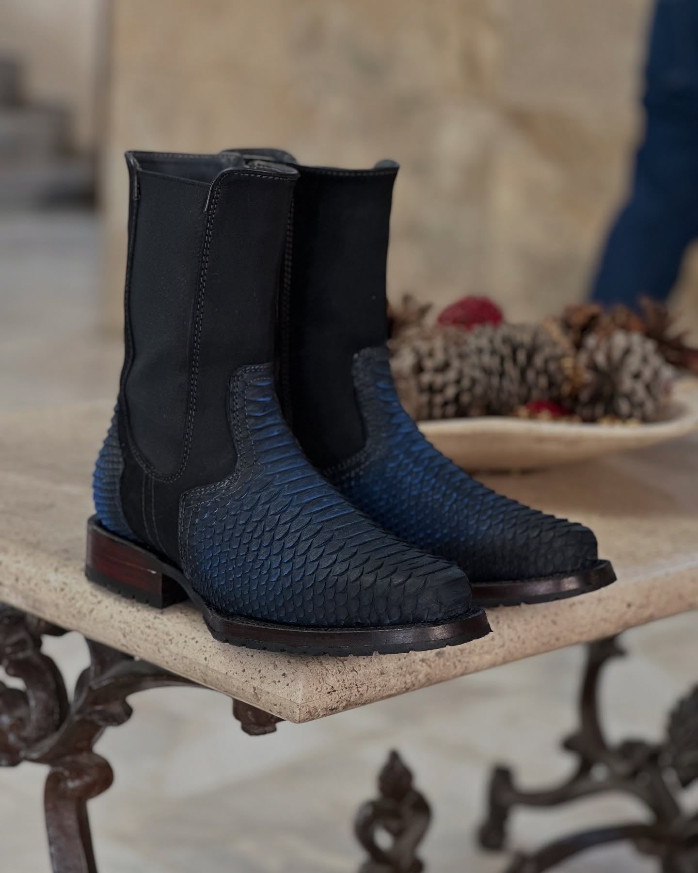 Handmade Cherry Python Cowboy Boots