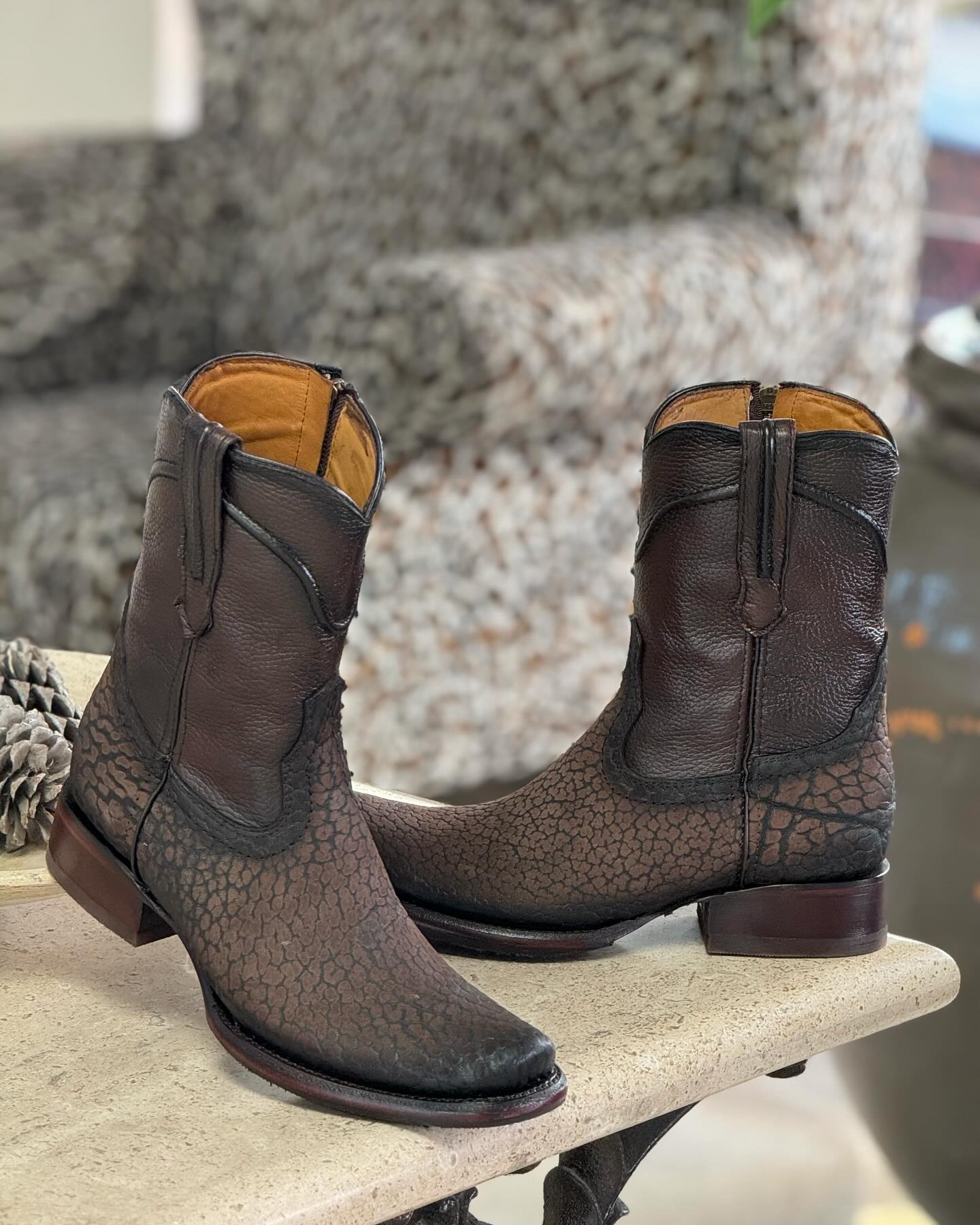 Italian Carved Cowhide Cowboy Boots
