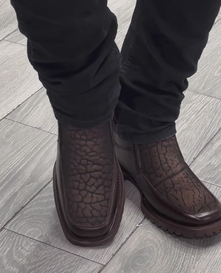 Vintage Tobacco Textured Cowboy Boots