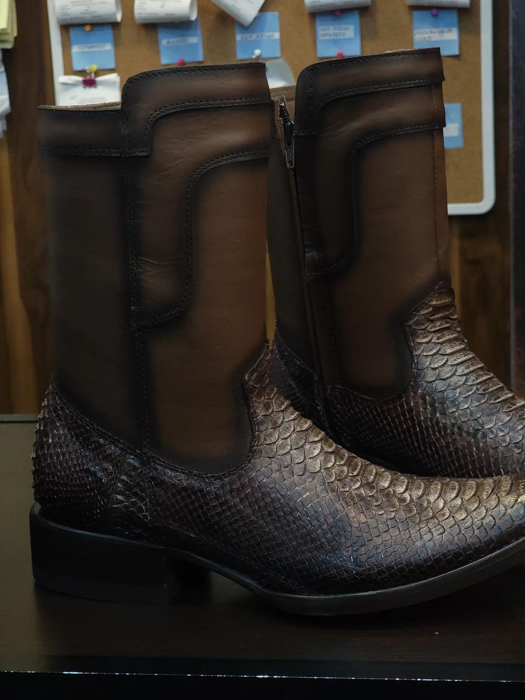 Original Italian Vintage Python Boots