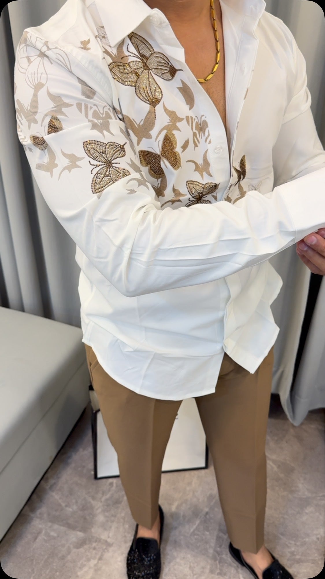 Butterfly Embroidered Shirt