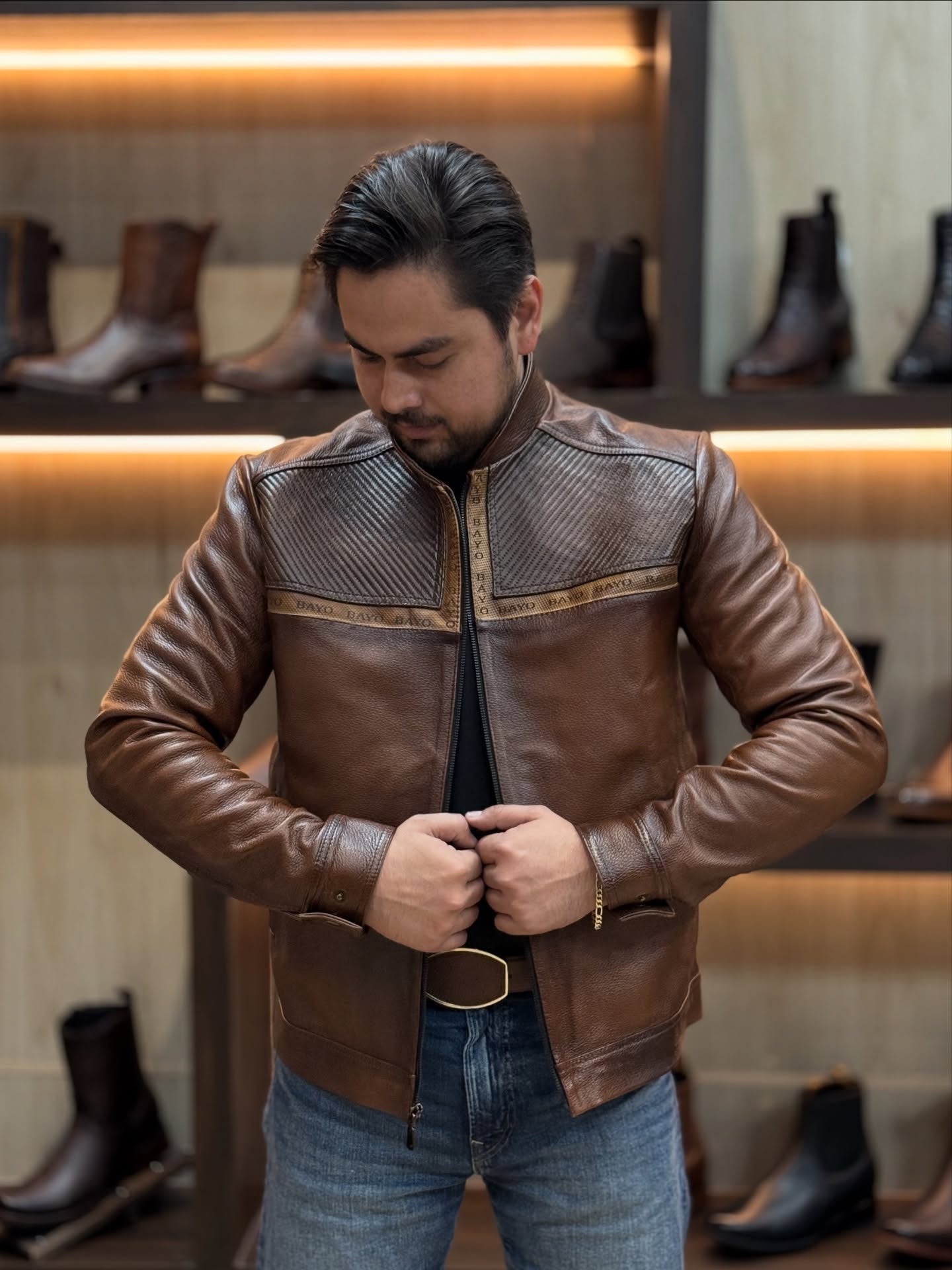 Vintage Cowhide Patchwork Jacket