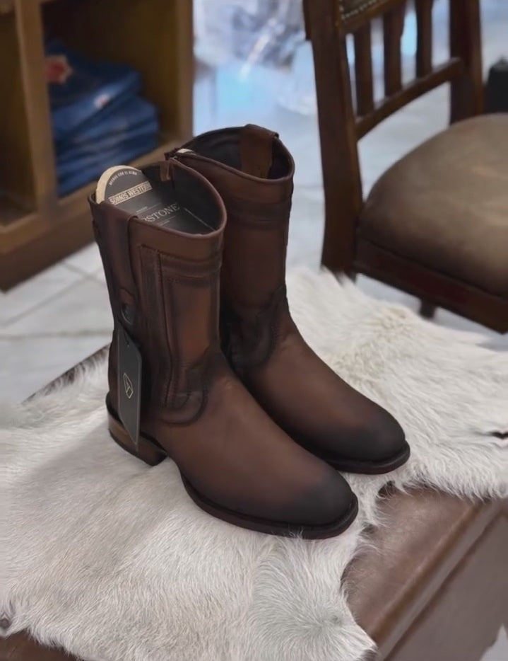 Vintage Italian Cowhide Cowboy Boots