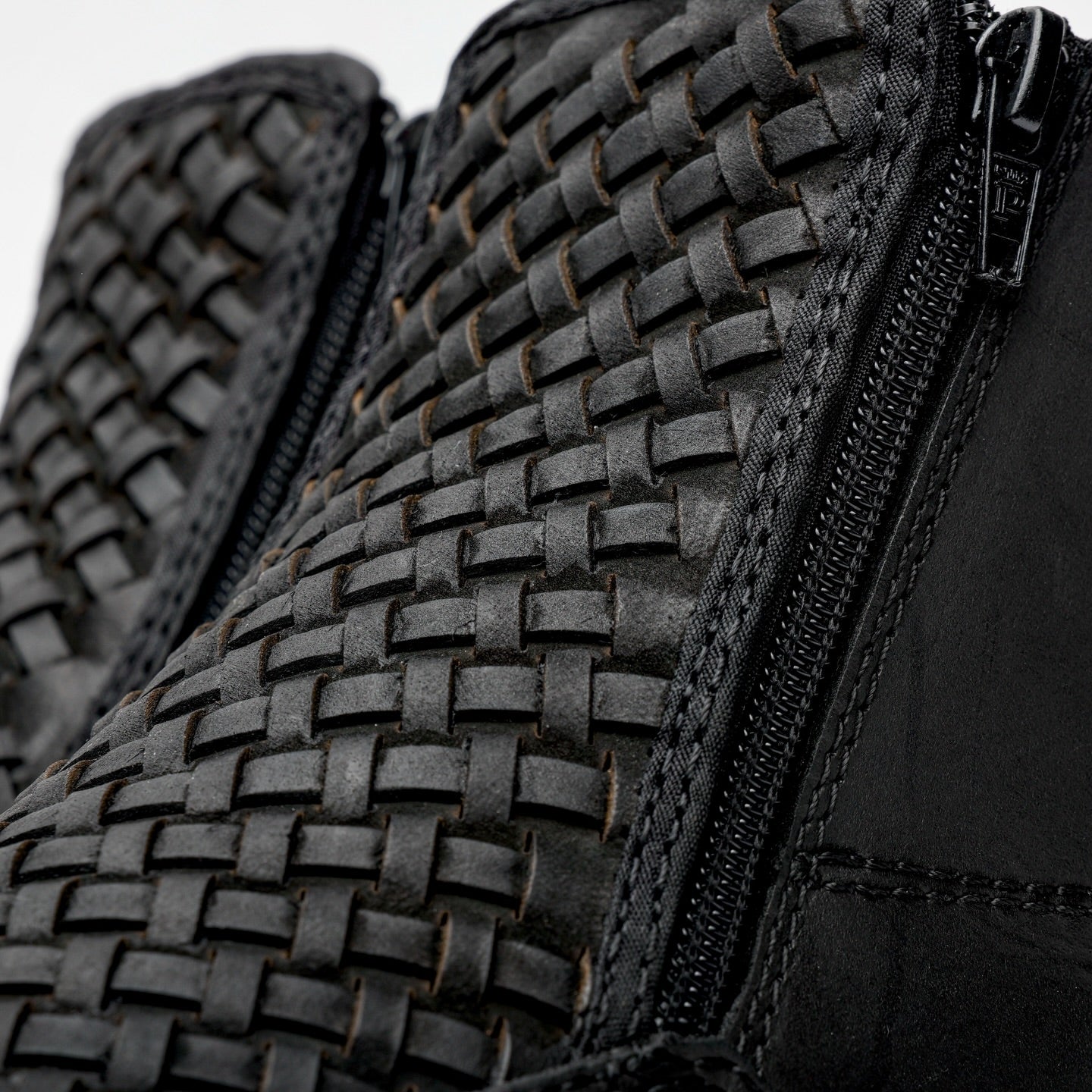 Black Basketweave Boots With 3D Lightweight Soles