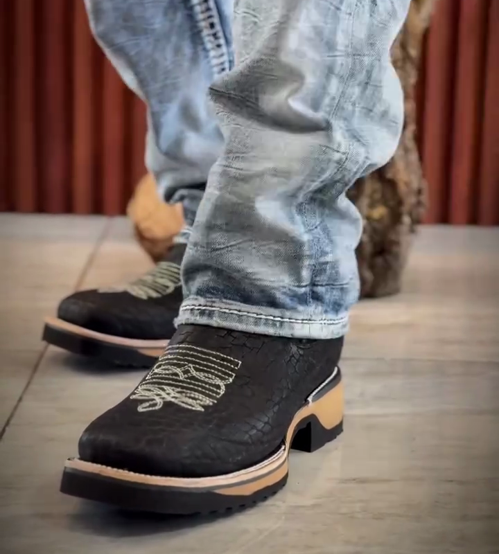 Men's Cracked Leather Square Toe Cowboy Boots(Buy 2 Free Shipping✔️)