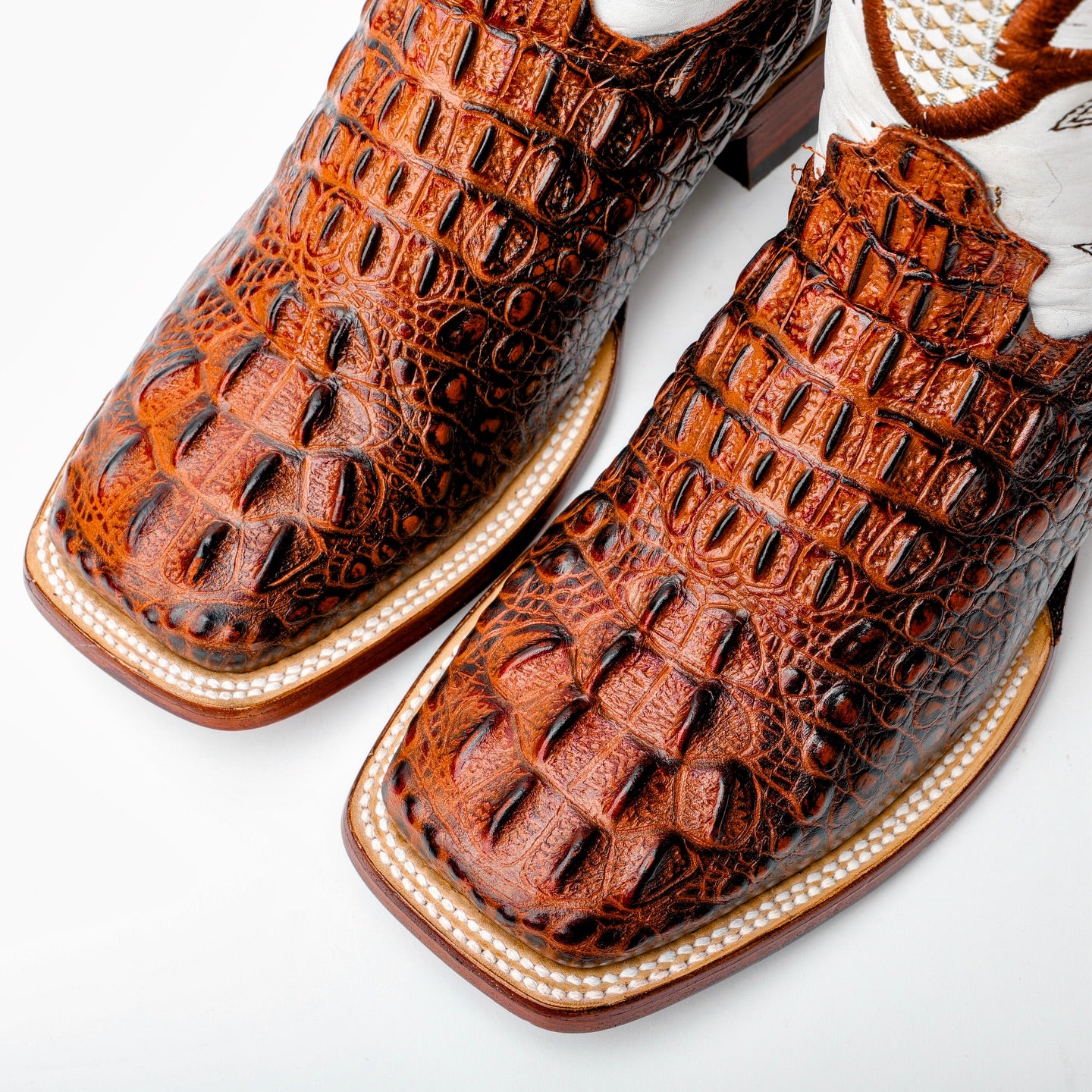 Cognac Caiman Neck Boots