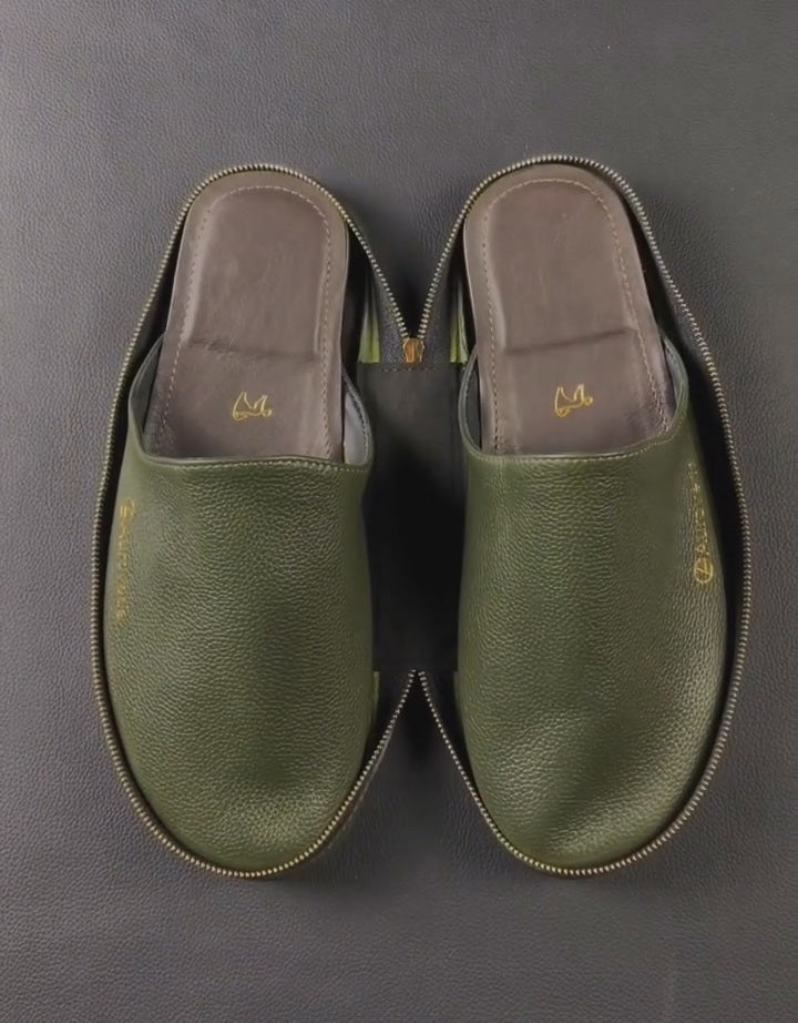 Vintage Cowhide Slippers
