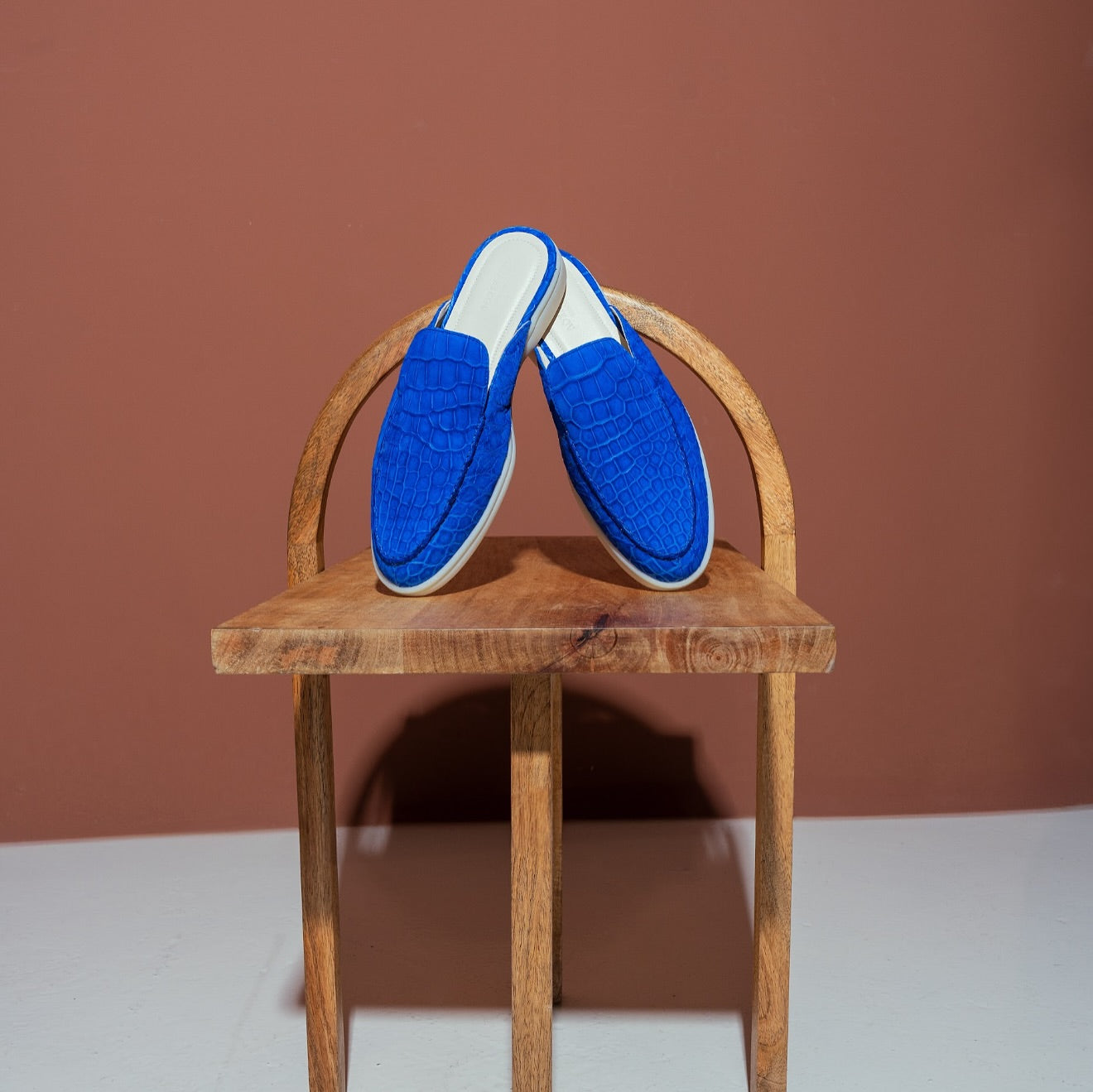 Italian Crocodile Skin Mules