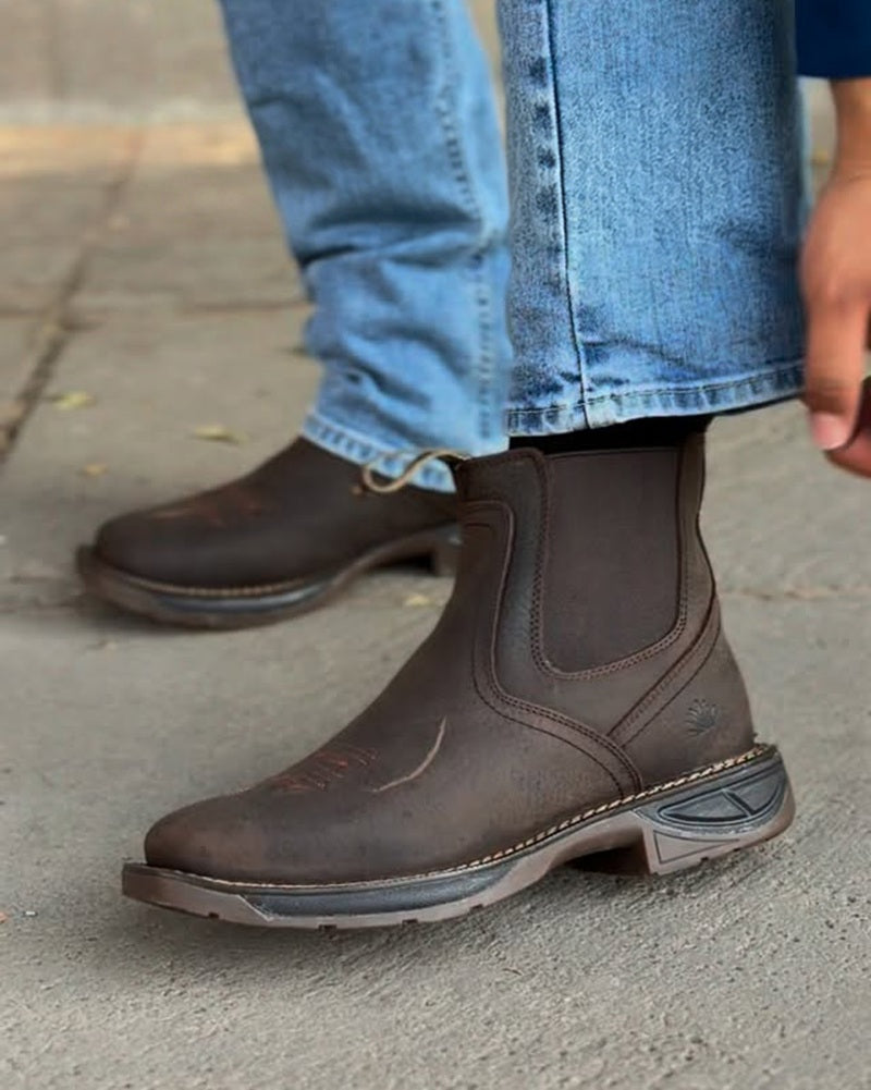 Handcrafted Western Suede Ankle Boots