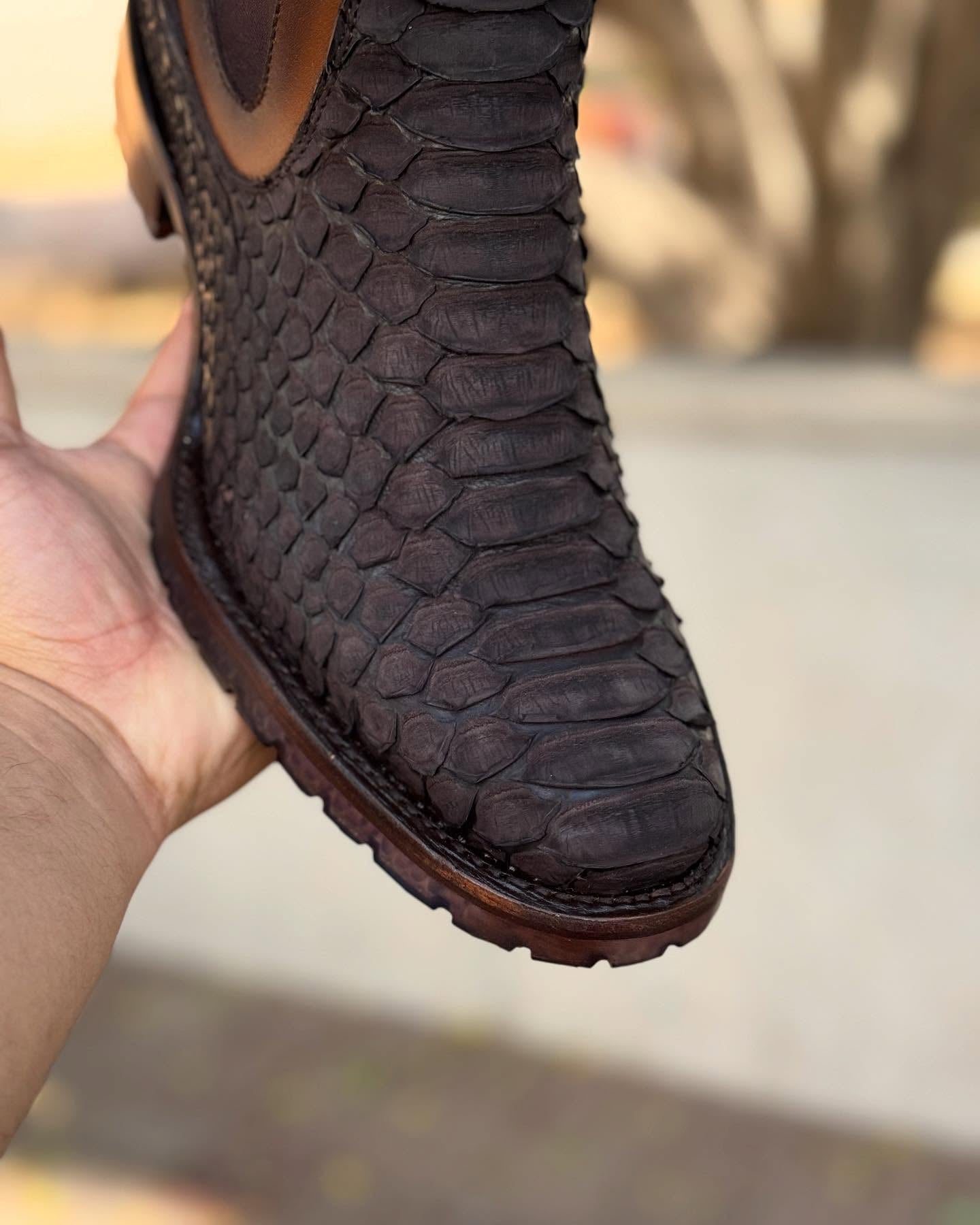 Vintage Python Handmade Ankle Boots