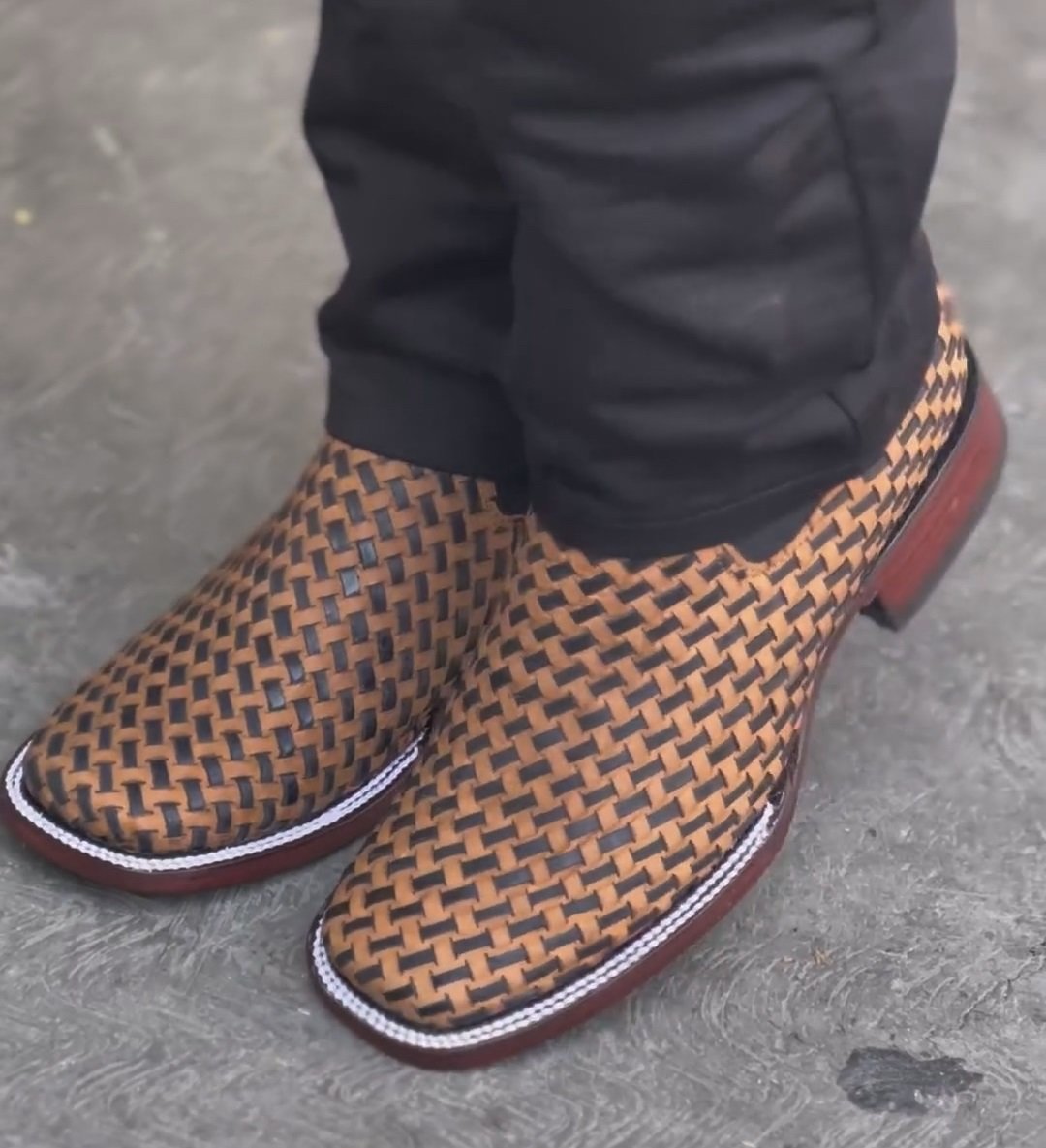 Hand-woven Ankle Boots