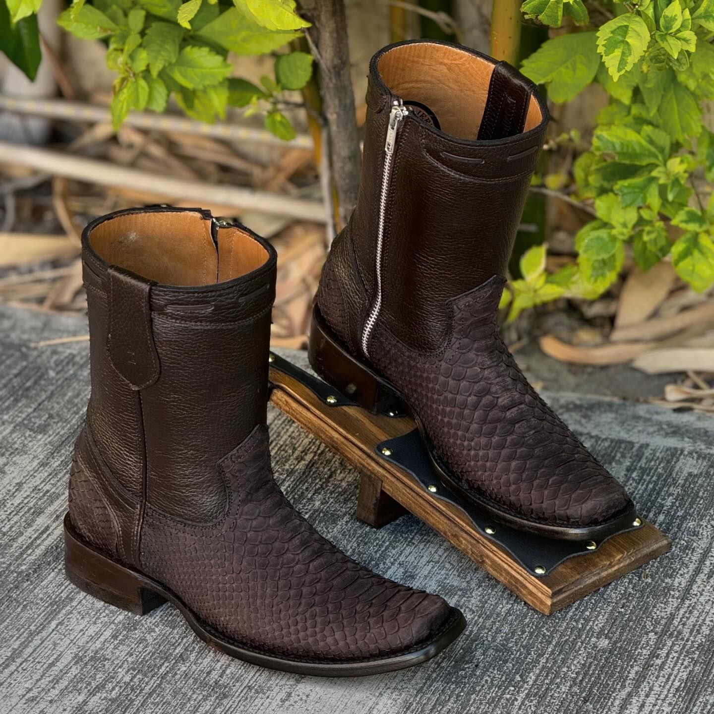 Classic Italian Python Cowboy Boots