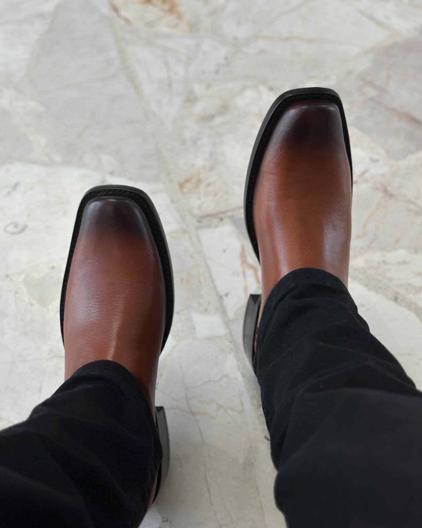 Italian Handmade Brandy Cowboy Boots