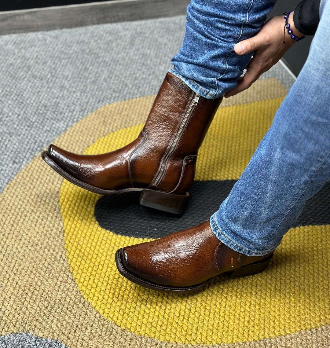 Vintage Handmade Cowhide Boots