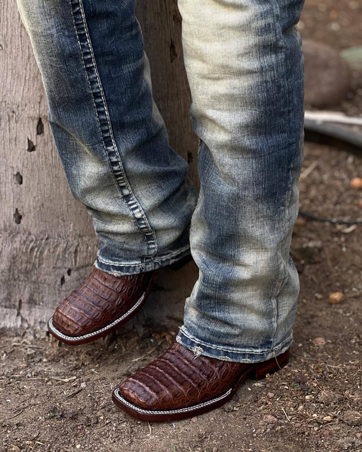 Italian Crocodile Bulldog Boots