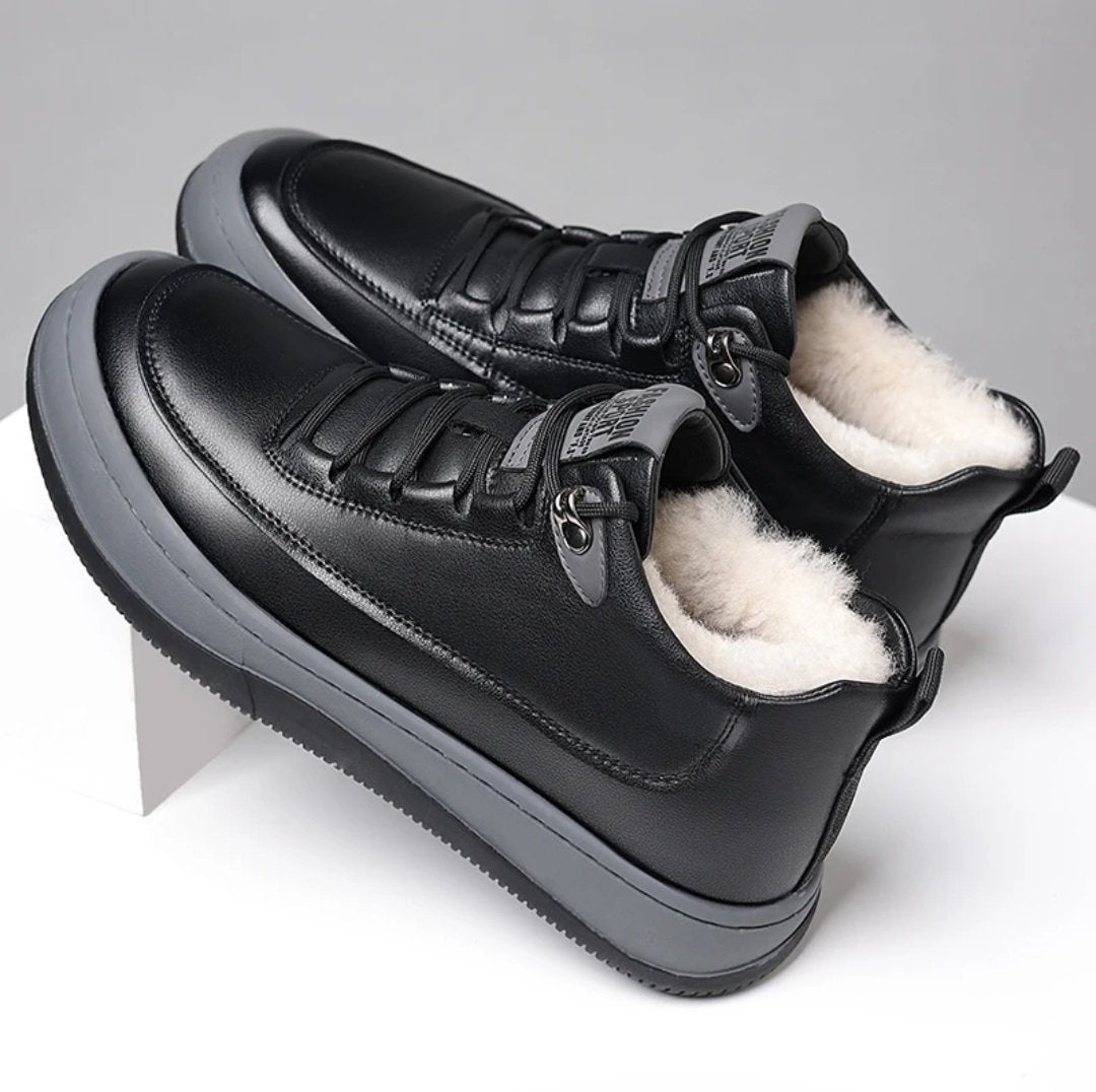 2023 New Fashion Leather Wool Sneakers