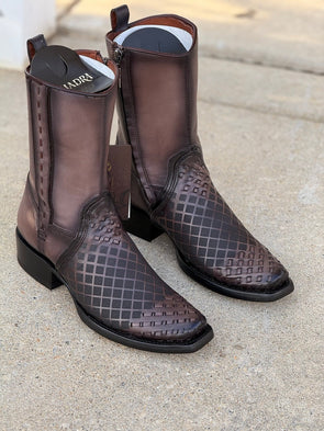 Classic Vintage Check Long Cowhide Boots