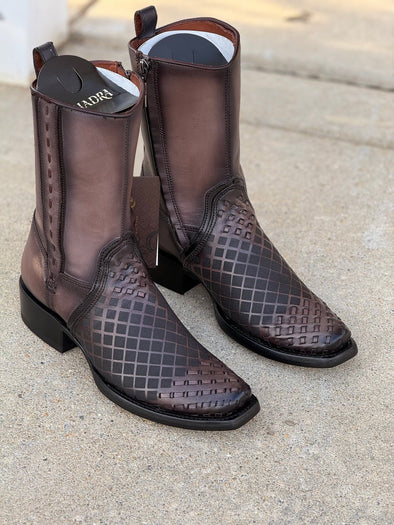 Classic Vintage Check Long Cowhide Boots
