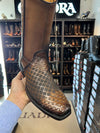 Classic Vintage Check Long Cowhide Boots