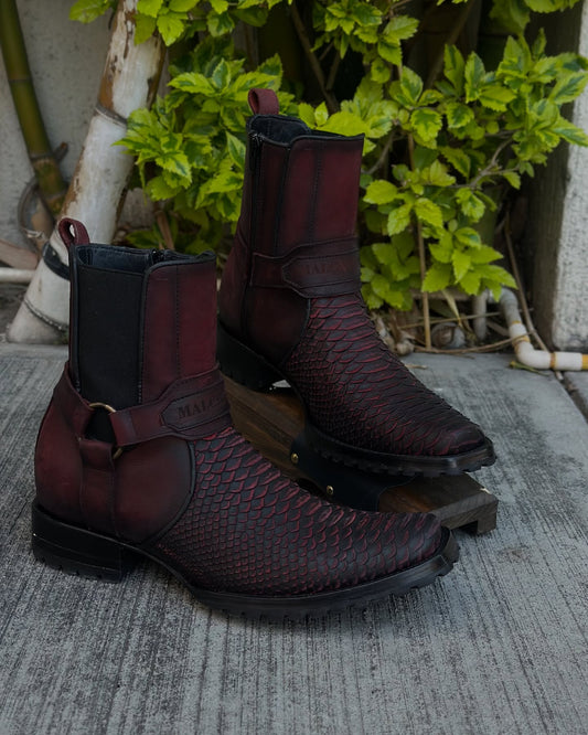 Cherry Handmade Python Boots(Buy 2 Free Shipping✔️)
