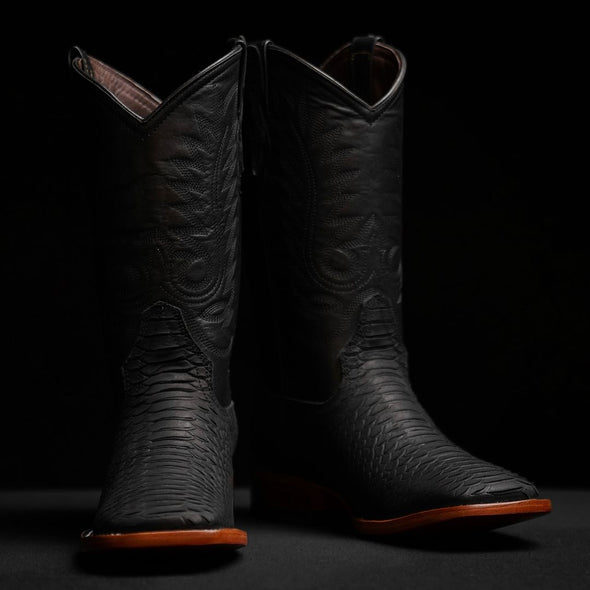 Classic Italian Textured Snakeskin Boots