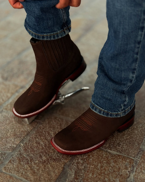 Italian Suede Embroidered Ankle Boots