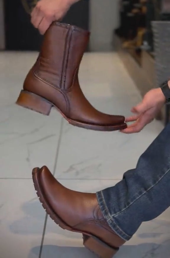 Vintage Western Deerskin Cowboy Boots