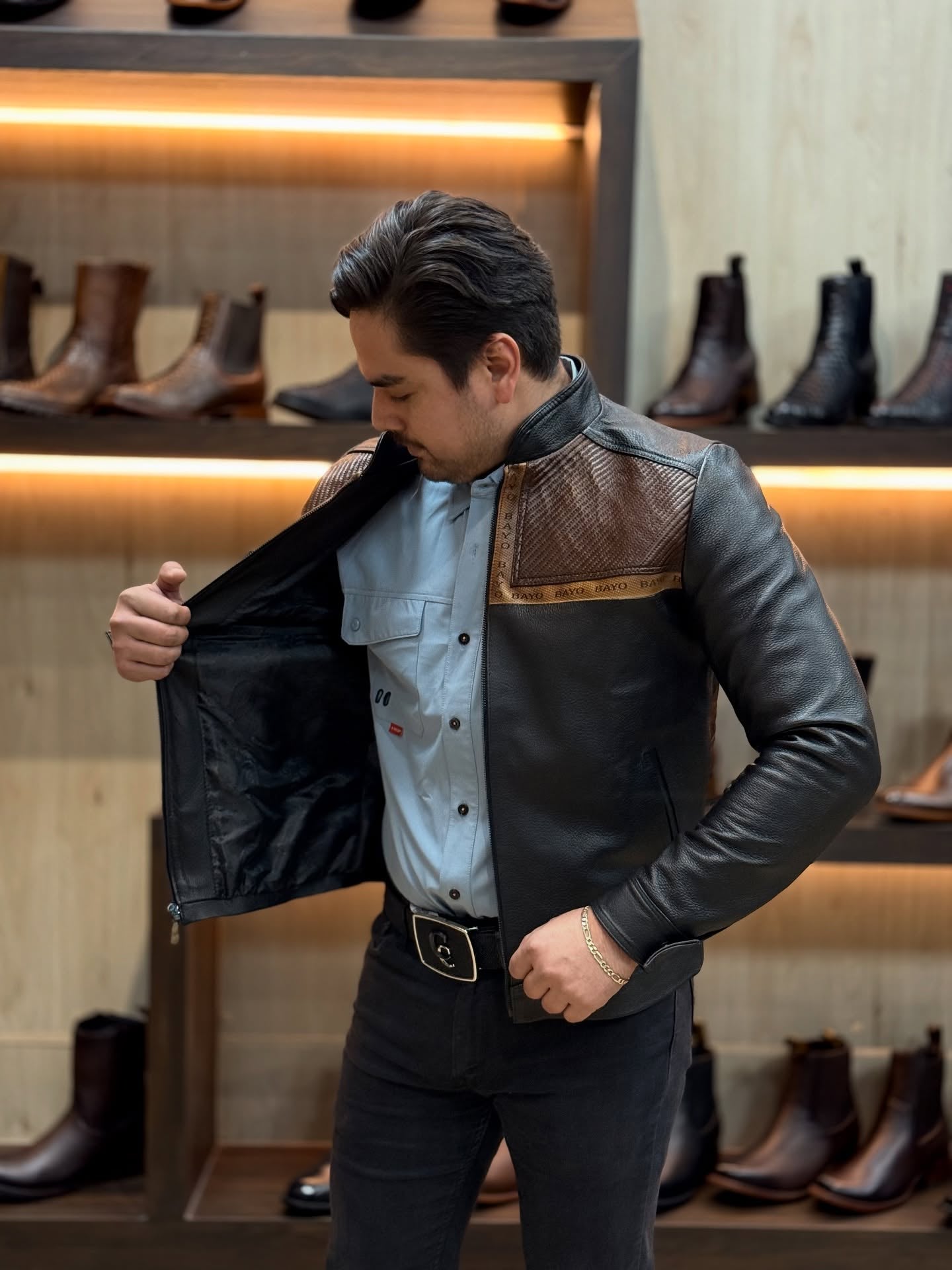 Vintage Cowhide Patchwork Jacket