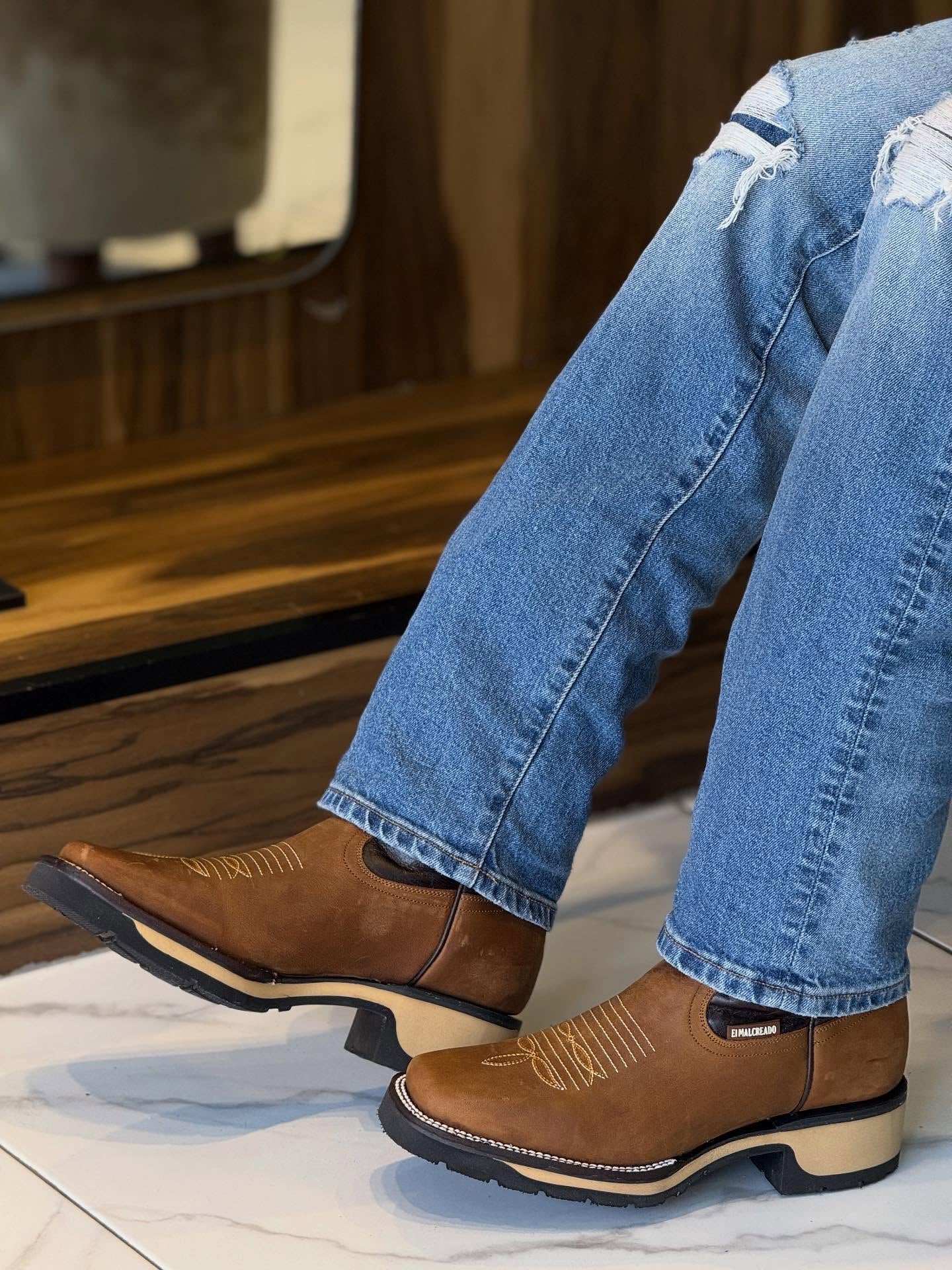 Western Embroidered Suede Ranch Boots