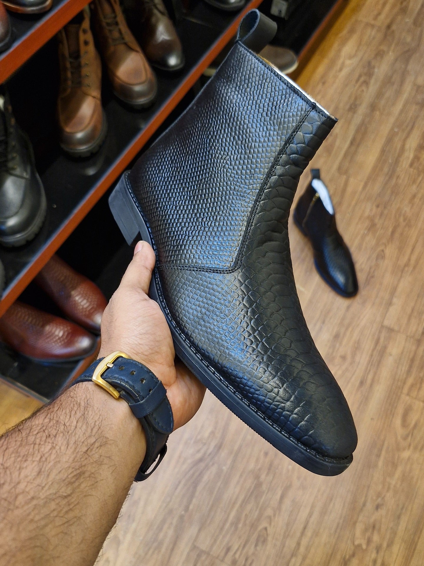 Italian Snakeskin Pointed Toe Boots