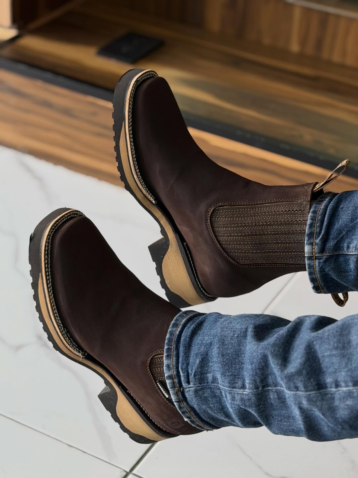 Suede Western Cowboy Ankle Boots