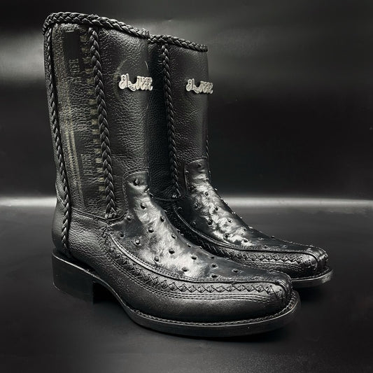 Brock Ostrich Leather Vintage Cowboy Boots
