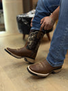 Western Embroidered Suede Ranch Boots