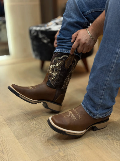 Western Embroidered Suede Ranch Boots