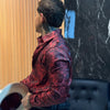 Burgundy Rose Embroidered Shirt