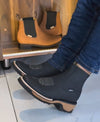 Suede Embroidered Ankle Boots