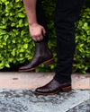 Vintage Ostrich Skin Ankle Boots