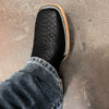 Matte Python Skin Square Boots