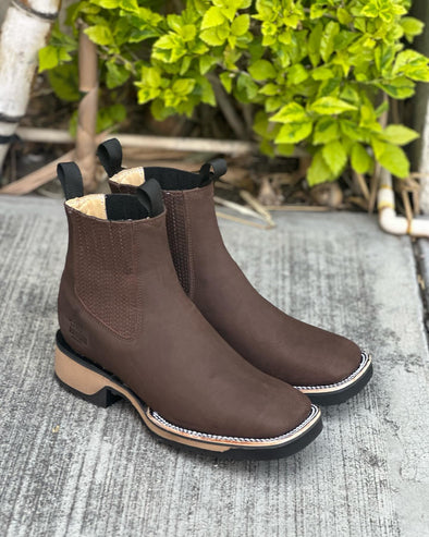 Solid Color Suede Cowboy Boots