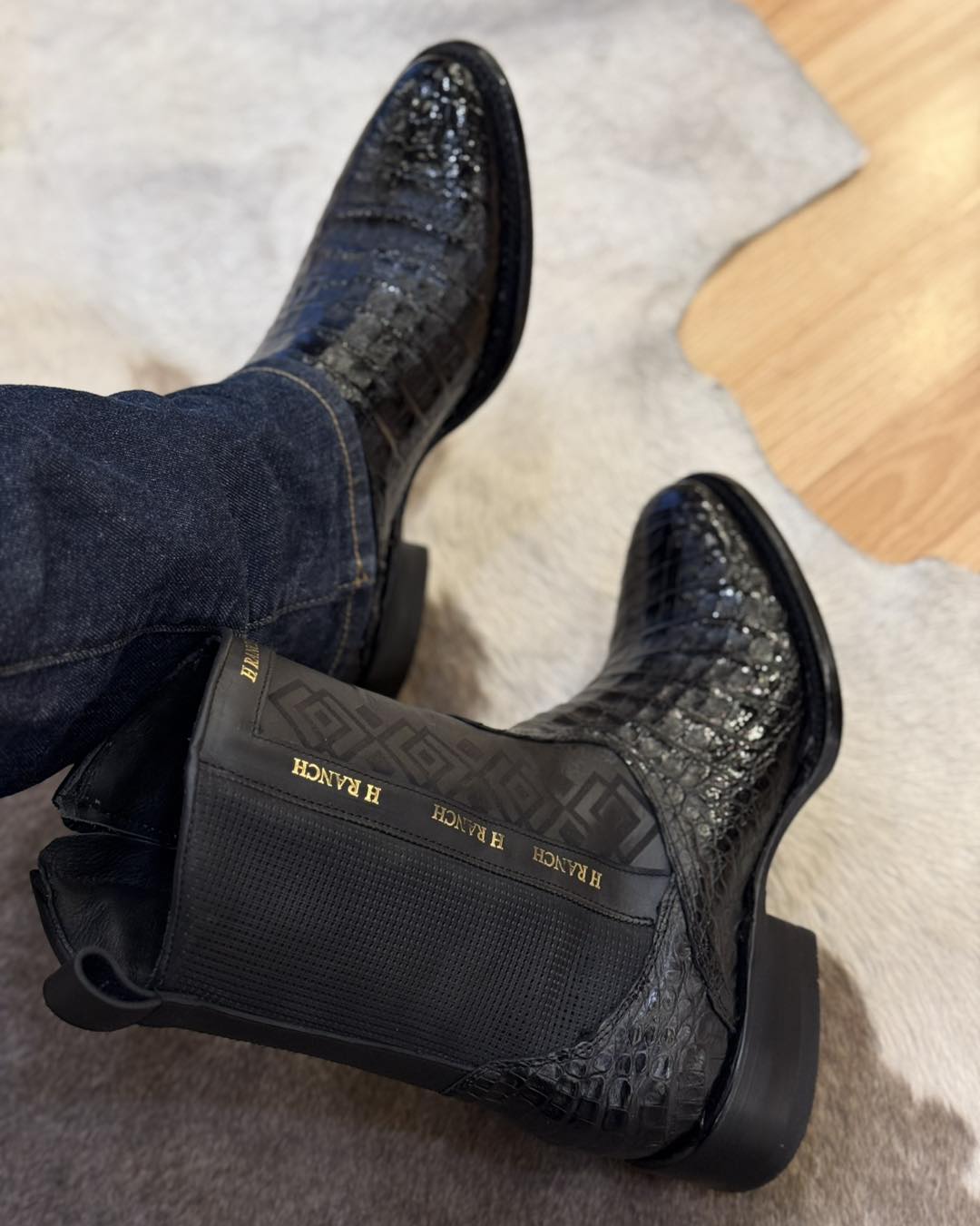 Vintage Crocodile Leather Cowboy Boots