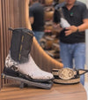 Handmade Vintage Printed Python Boots