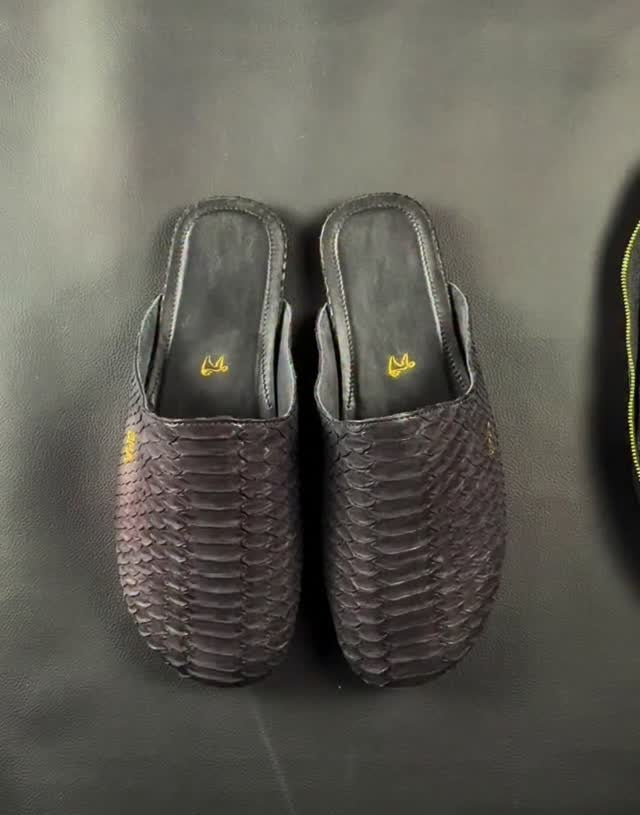 Vintage Python Skin Slippers
