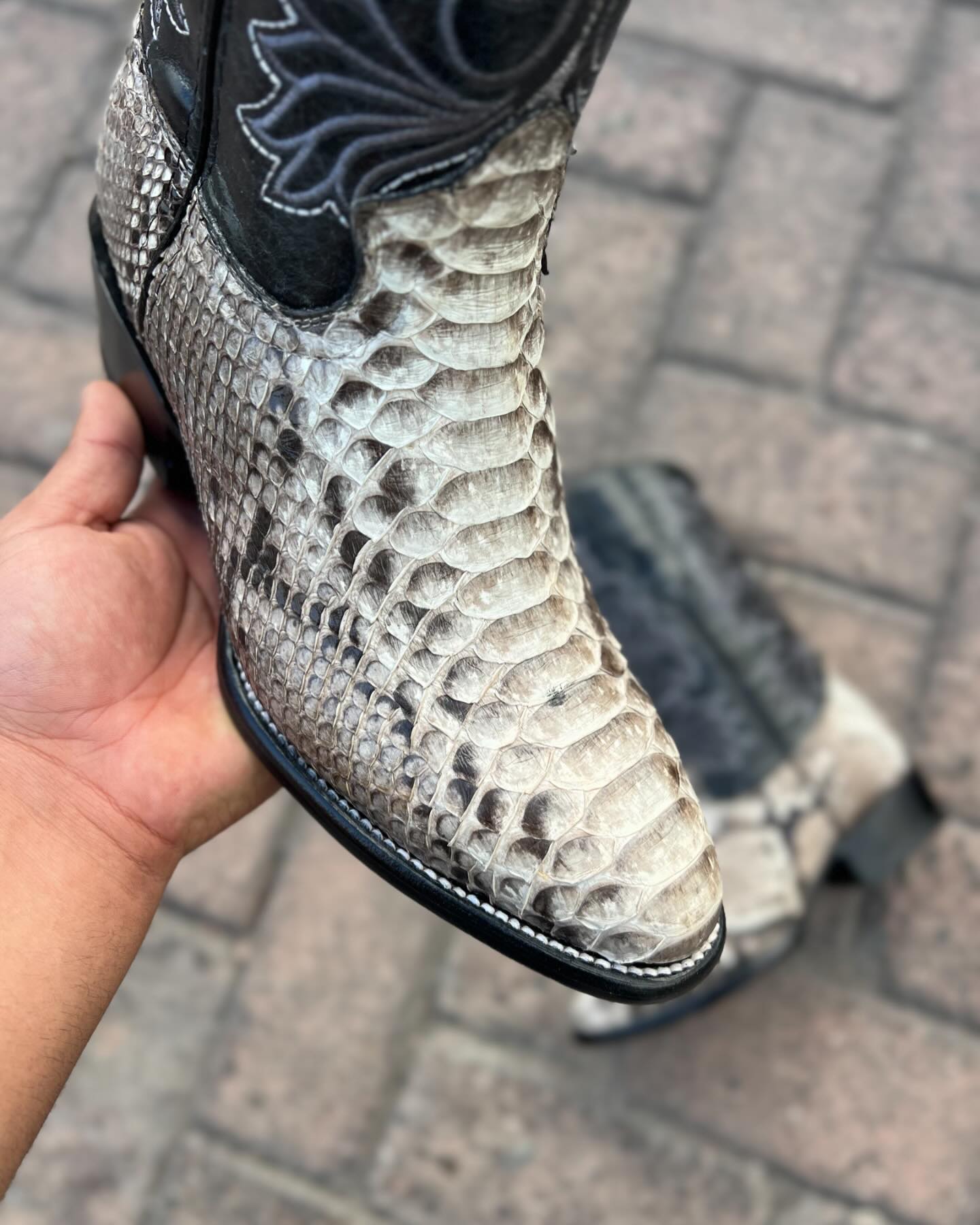 Vintage Embroidered Python Knight Boots
