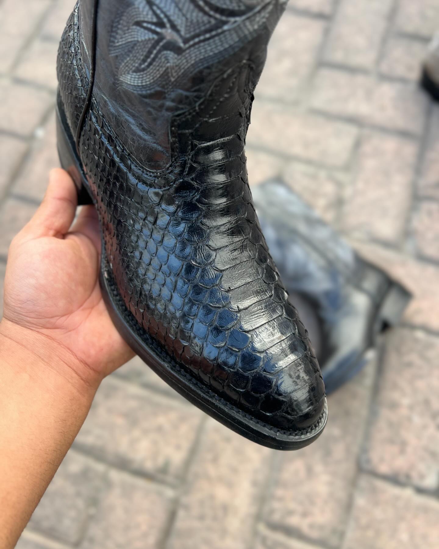 Vintage Embroidered Python Knight Boots