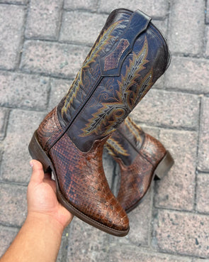 Vintage Embroidered Python Knight Boots