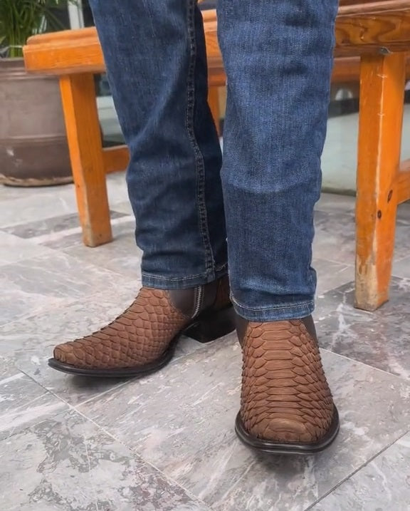 Original Italian Python Cowboy Boots