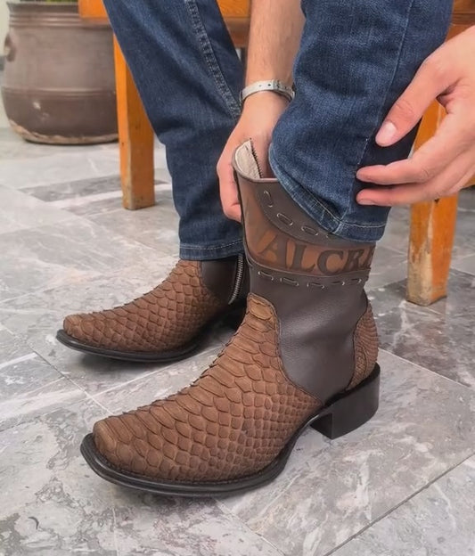 Original Italian Python Cowboy Boots